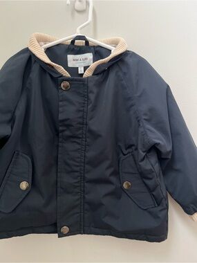 MiniaTure Navy Kids Jacket with Cream Trim (No Hood)